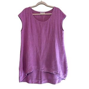 Bryn Walker Linen Tunic Top Womens Medium Pink